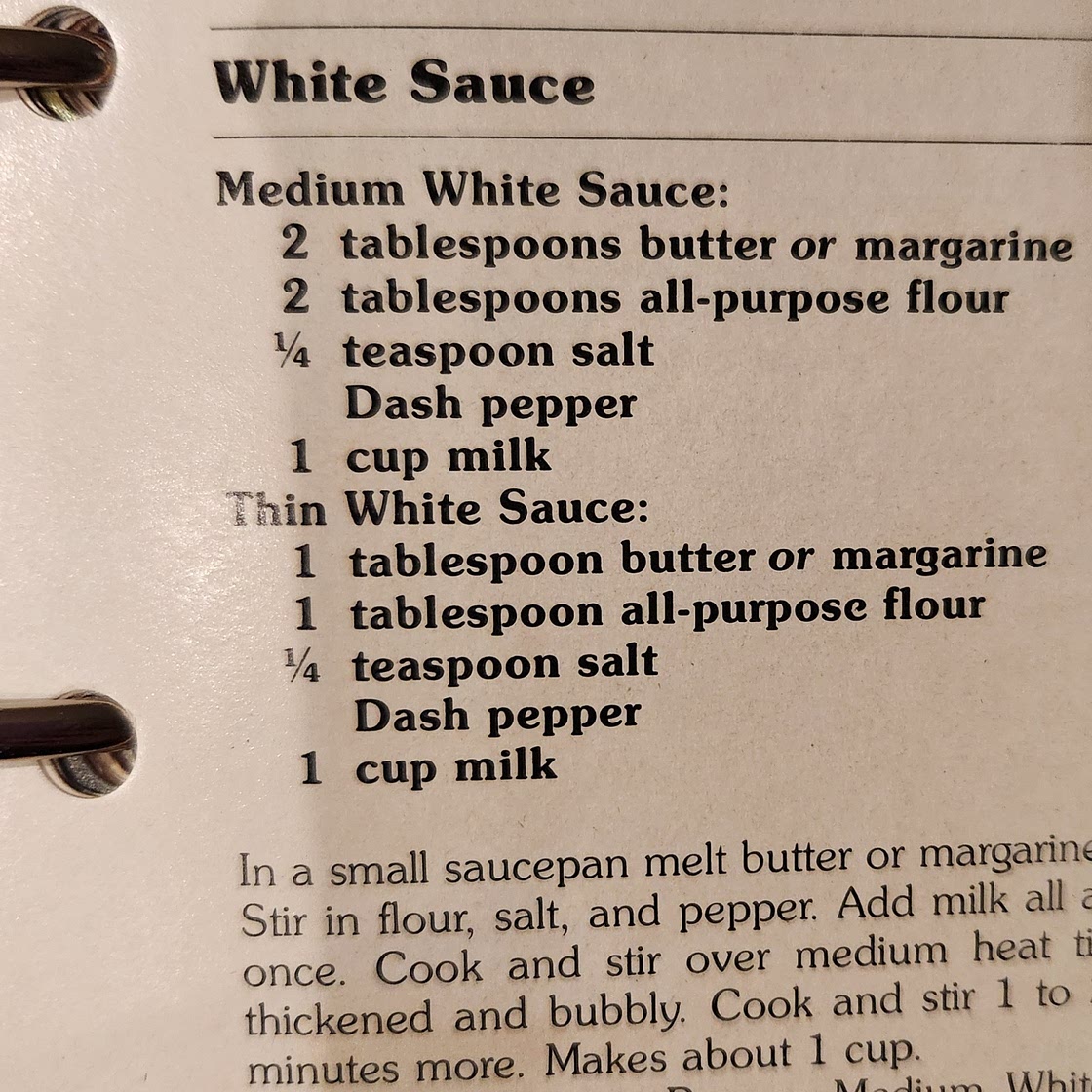 White Sauce (red cookbook)