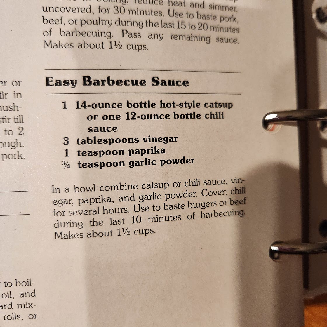 Easy Barbacue Sauce (red cookbook)