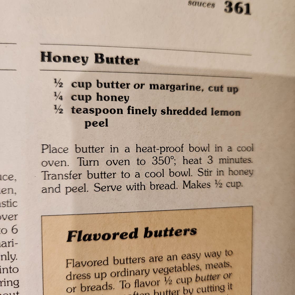 Honey Butter / Garlic Butter / Herb Butter (red cookbook)