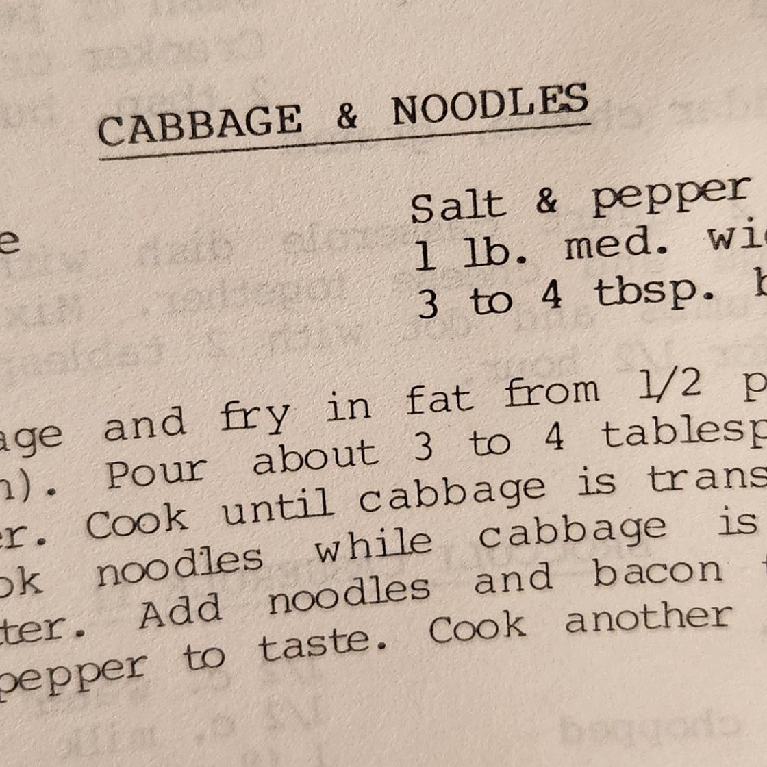 Cabbage & Noodles