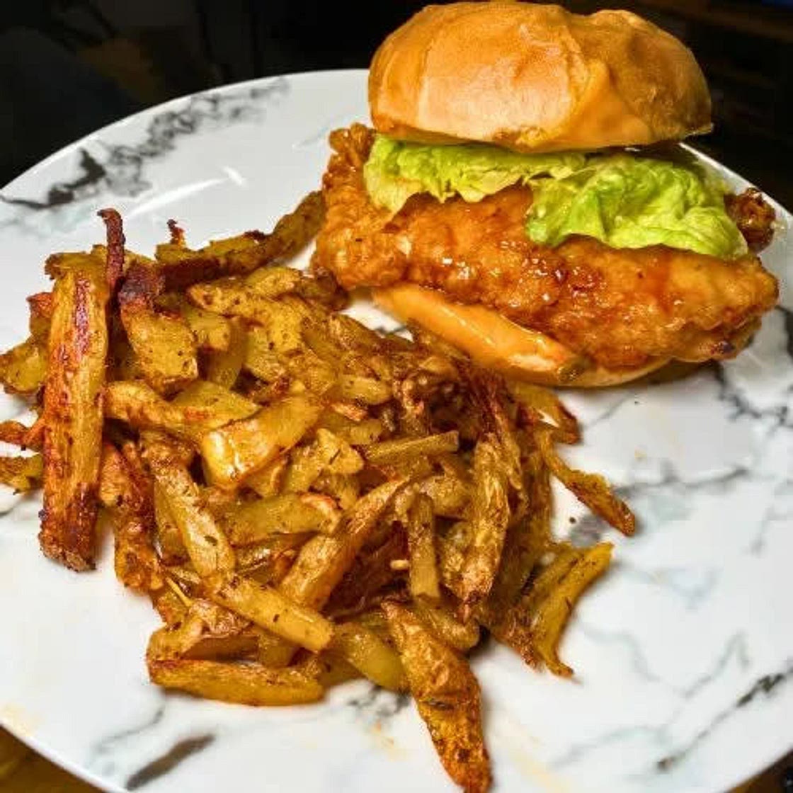 Hot Honey Fried Chicken Burger