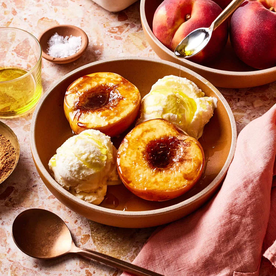 Single Serving Olive Oil Baked Peach