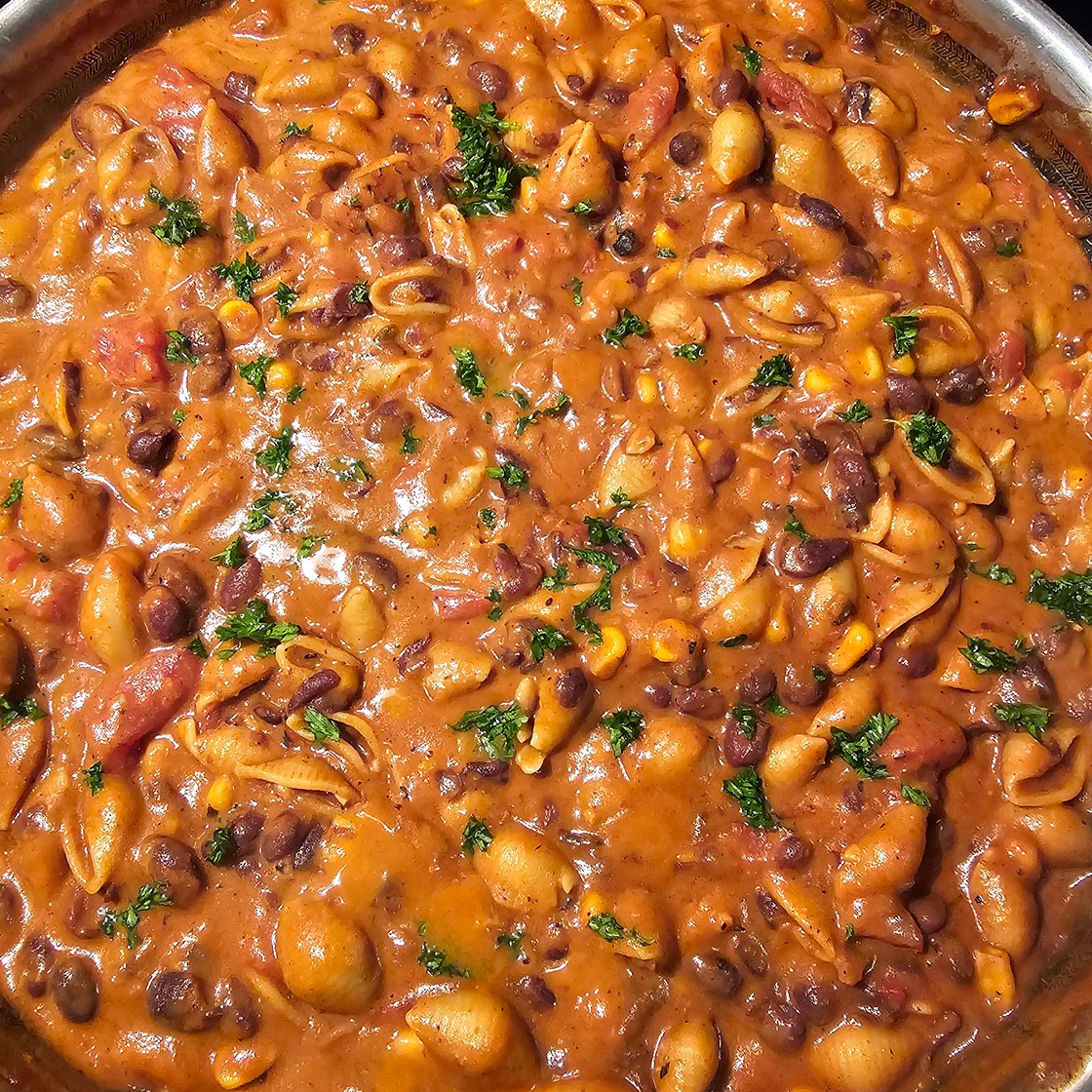 High Protein Vegetarian Chili Mac