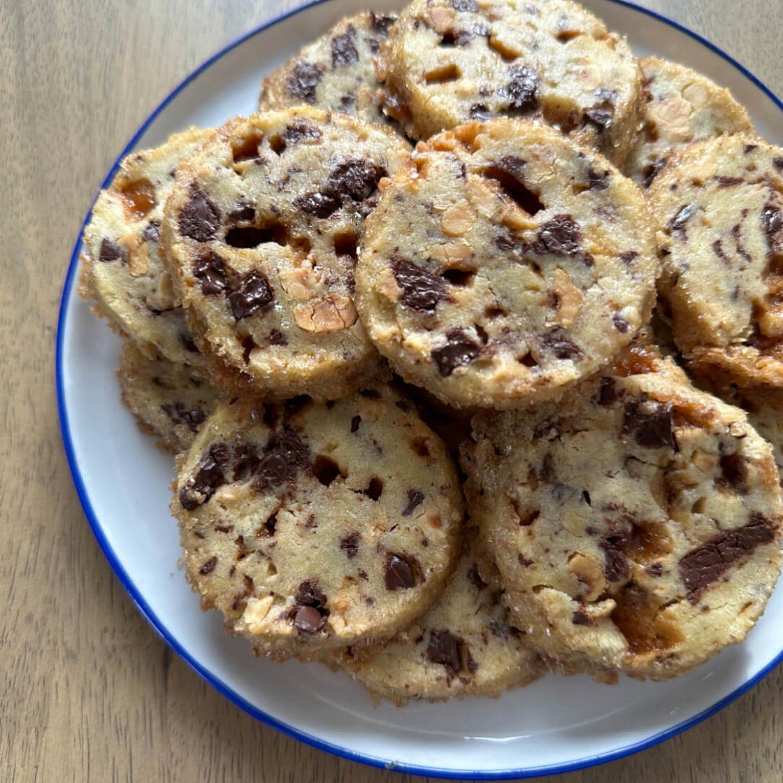 Toffee Hazelnut Slice and Bake Cookies