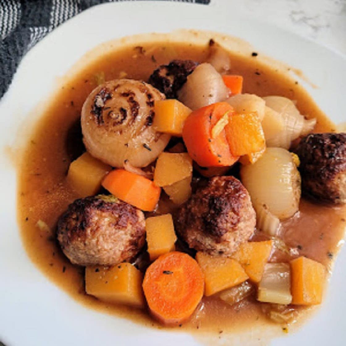 Meatball and Onion Stew