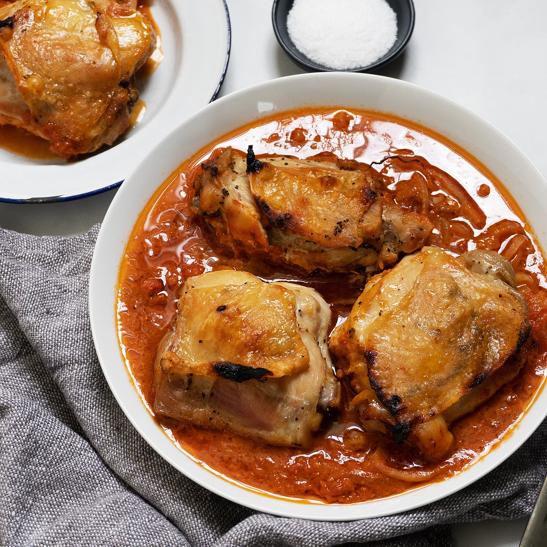 Roast Chicken with Vodka Sauce