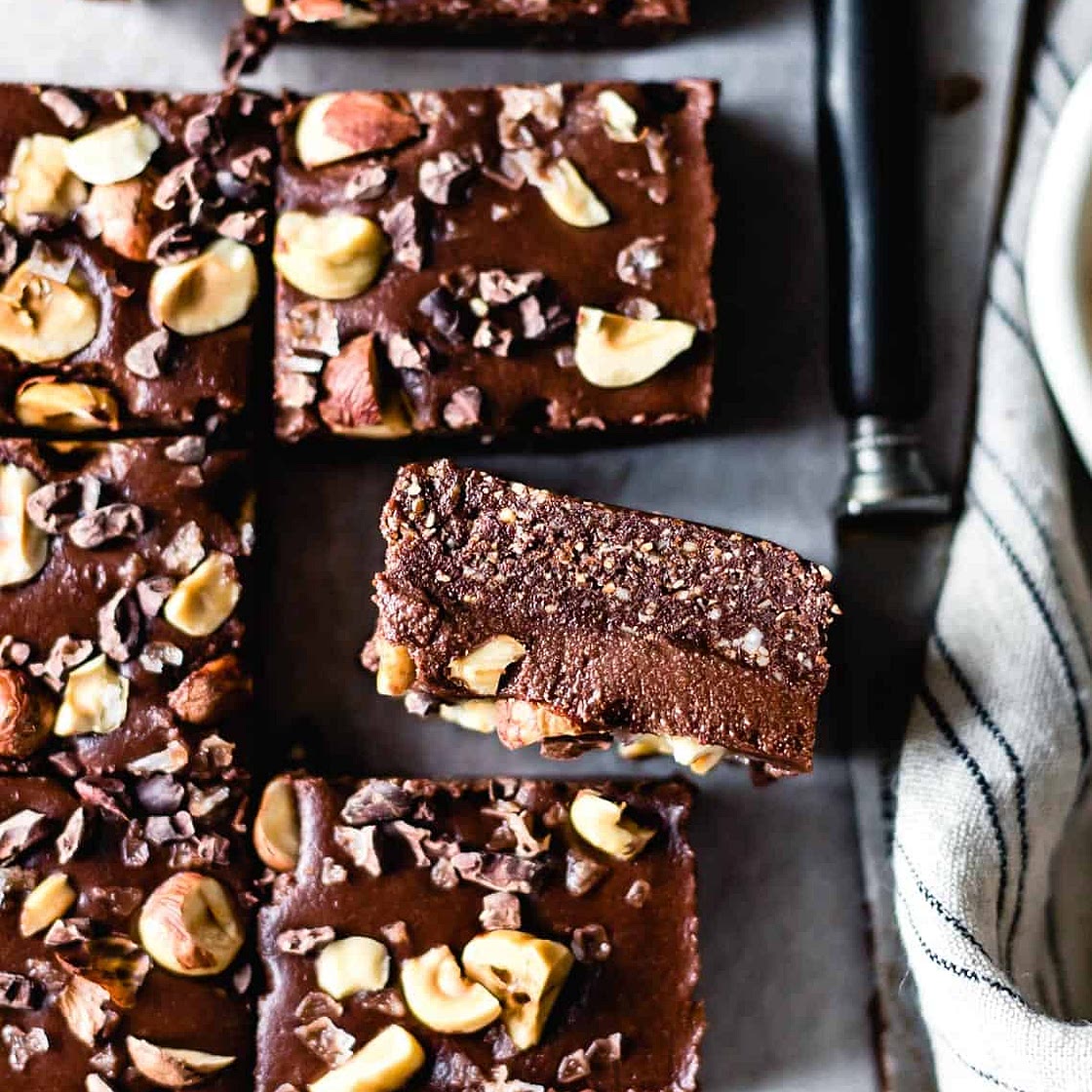 20-Minute Hazelnut No-Bake Brownies (GF & vegan)