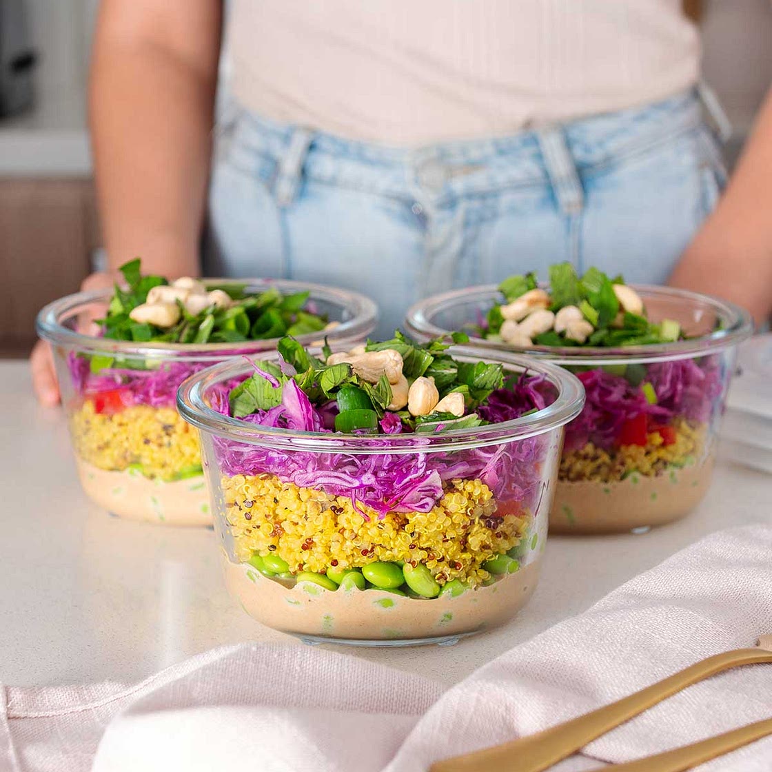 Turmeric Quinoa and Edamame Salad (Meal Prep)