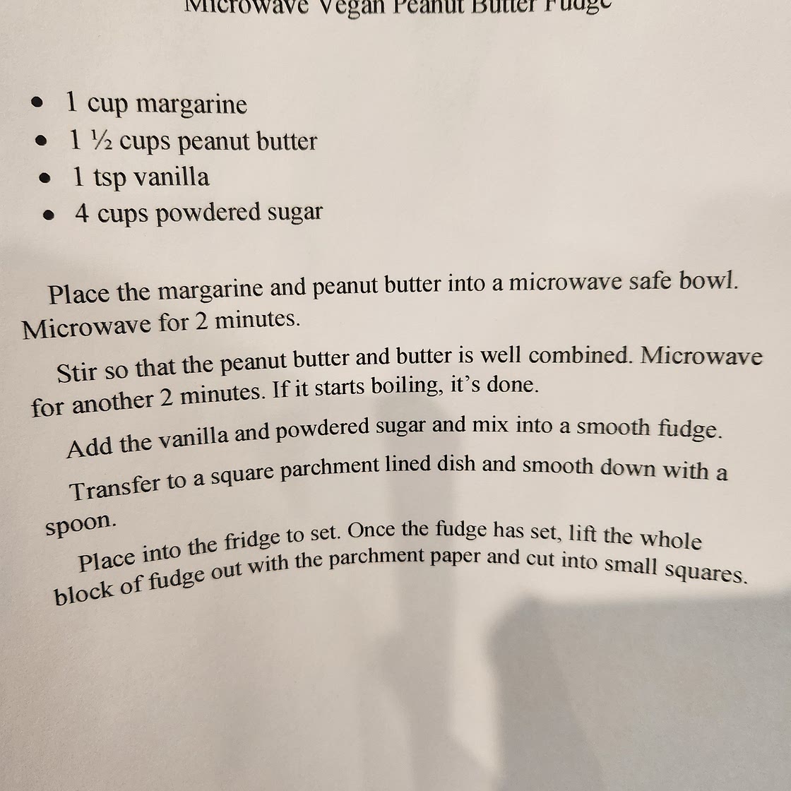 Microwave Vegan Peanut Butter Fudge