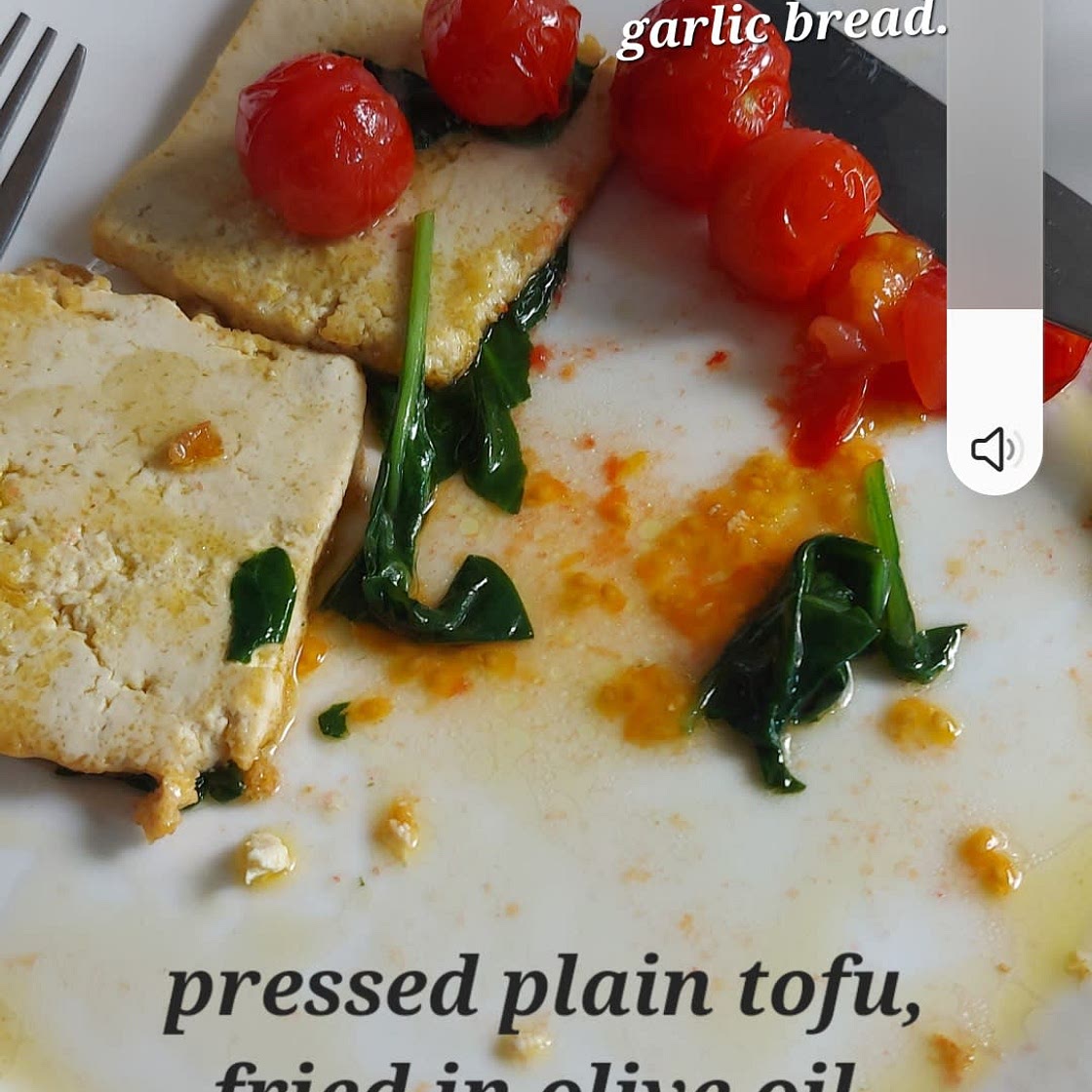 Tofu, tomatoes and spinach