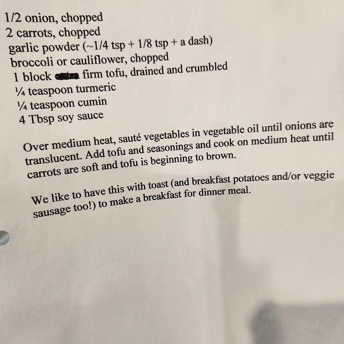 Tofu Scramble - Lisa Lario's recipe