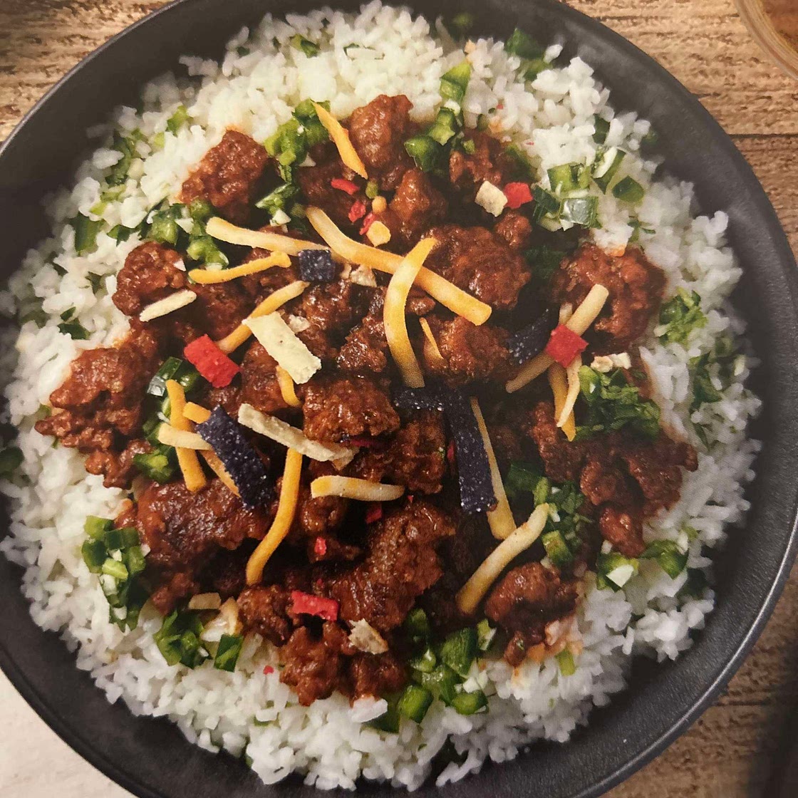 Beefy empanada rice bowl