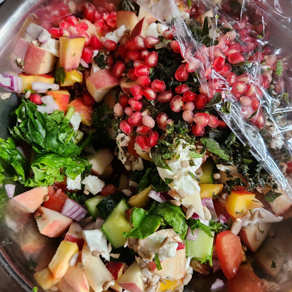 Peach + Pomegranate Salad