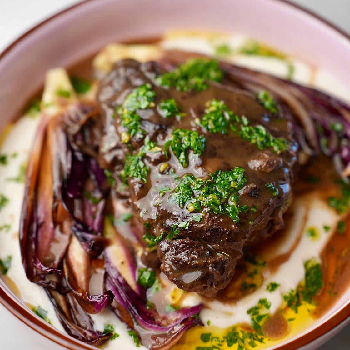 Braised beef cheeks