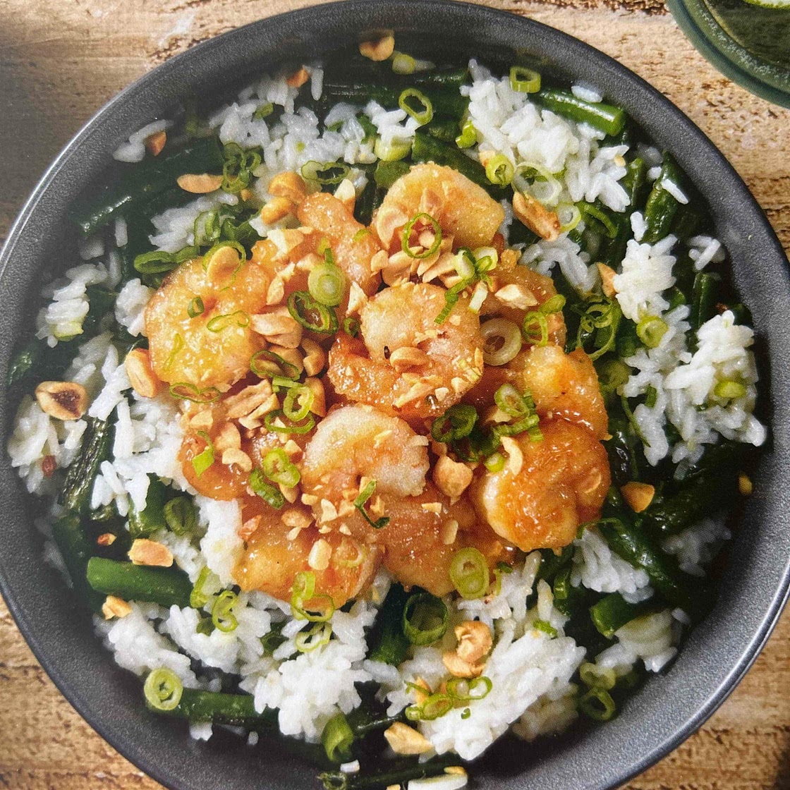Sweet chili shrimp rice bowl