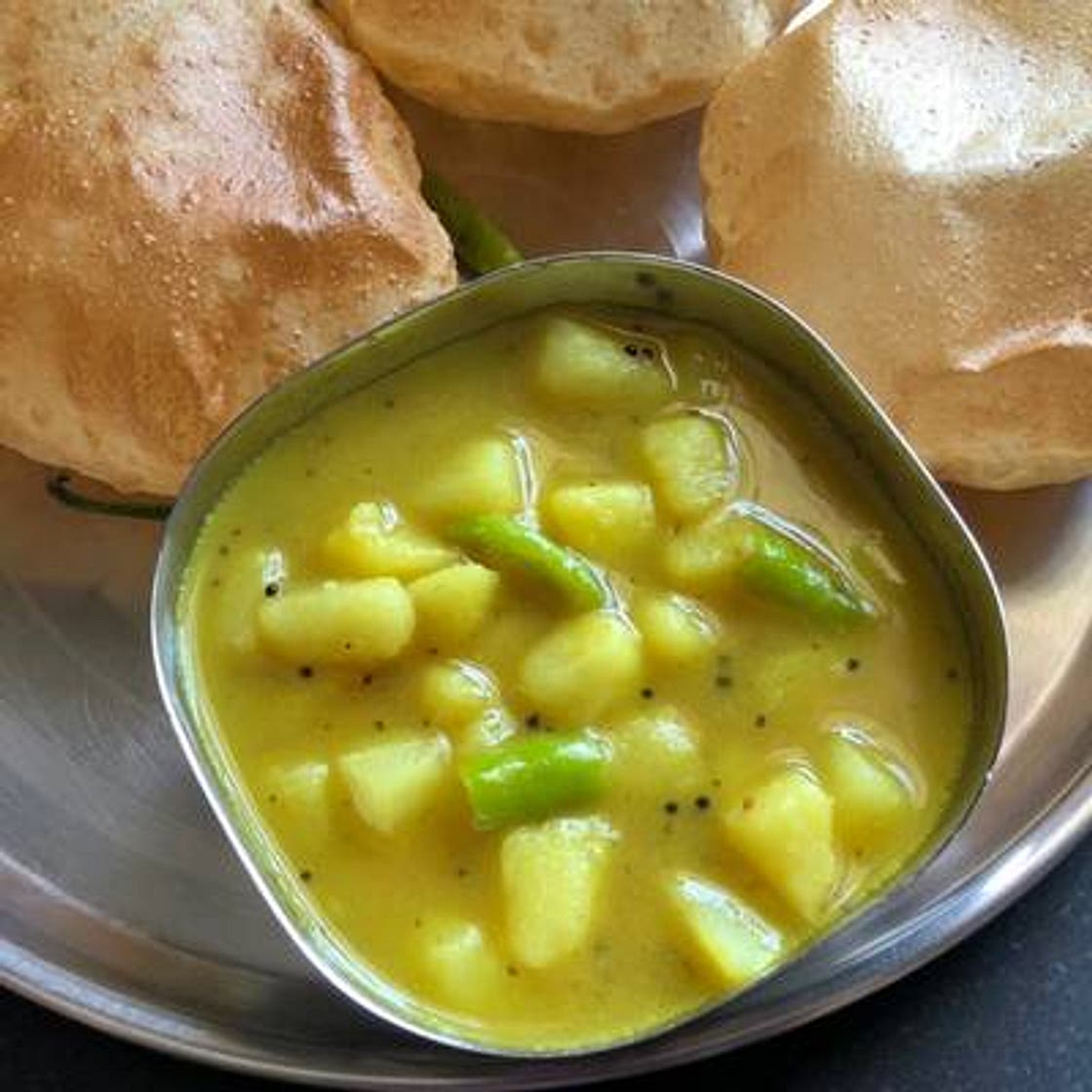 पतल आलू भाजी (patal aloo bhaji recipe in Hindi)
