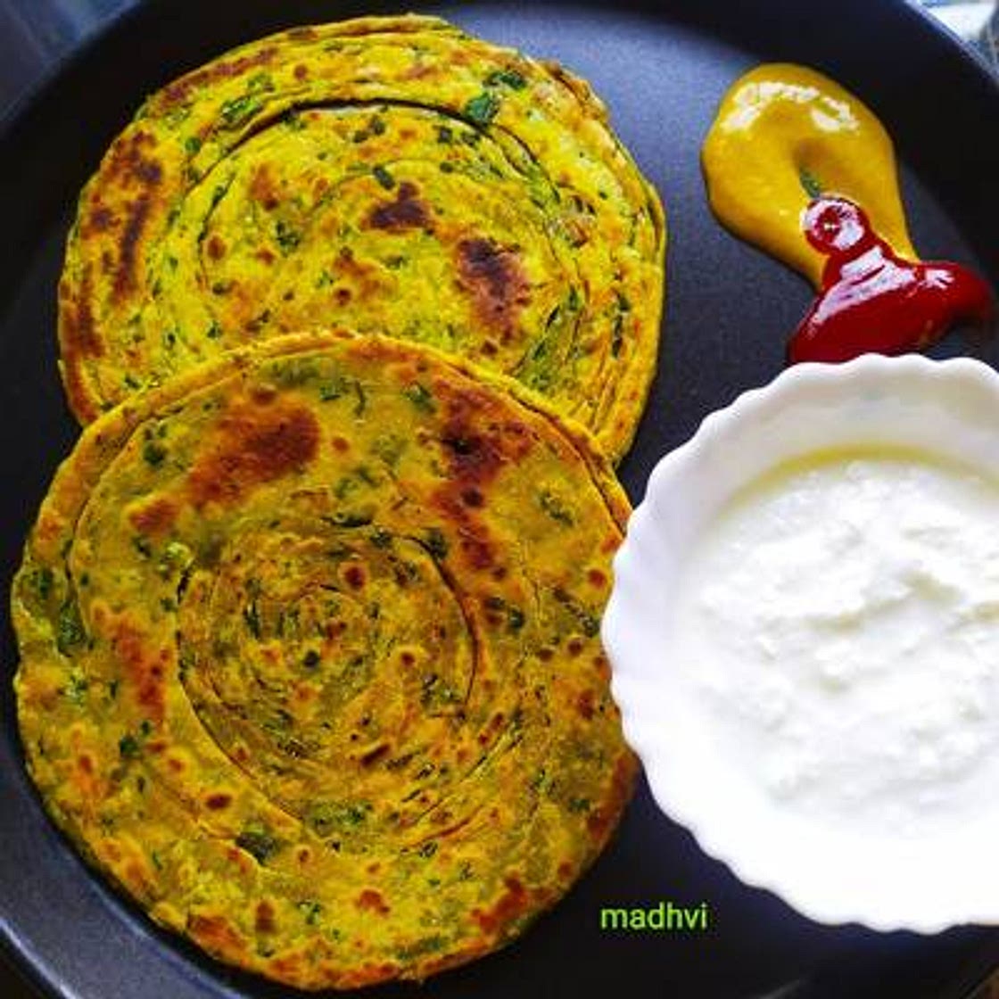 मेथी लच्छा पराठा (Methi Laccha paratha recipe in Hindi)