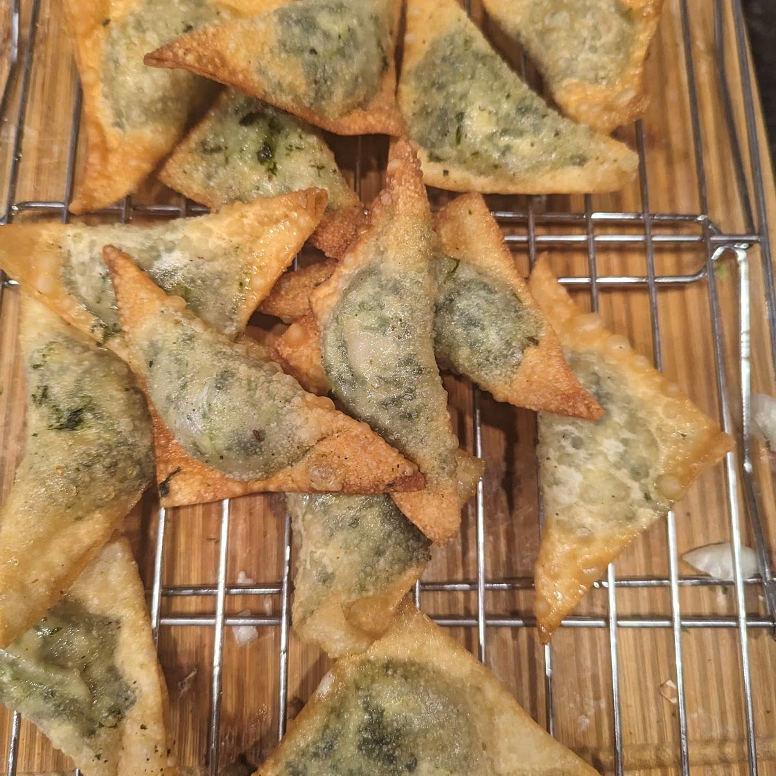 Spinach and Artichoke Fried Wontons