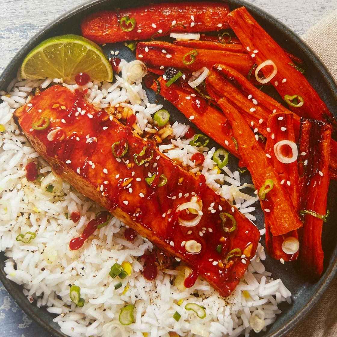 Zingy mustard soy salmon