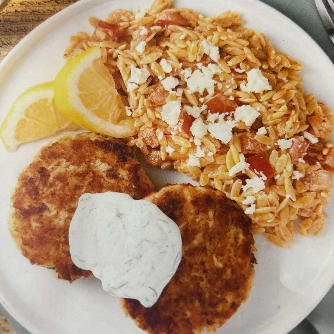 Greek style salmon cakes 