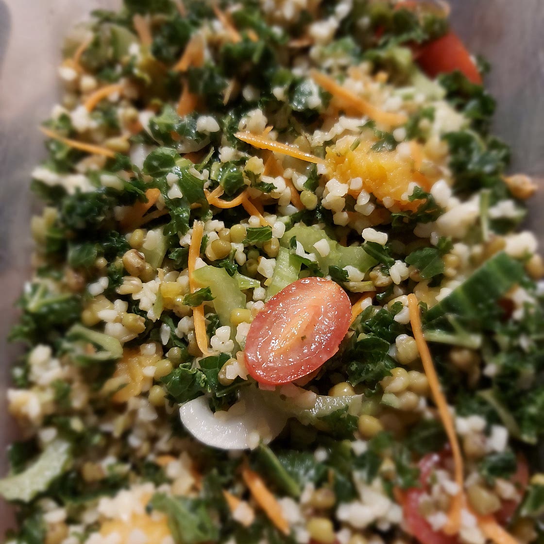 Kale and mung bean salad