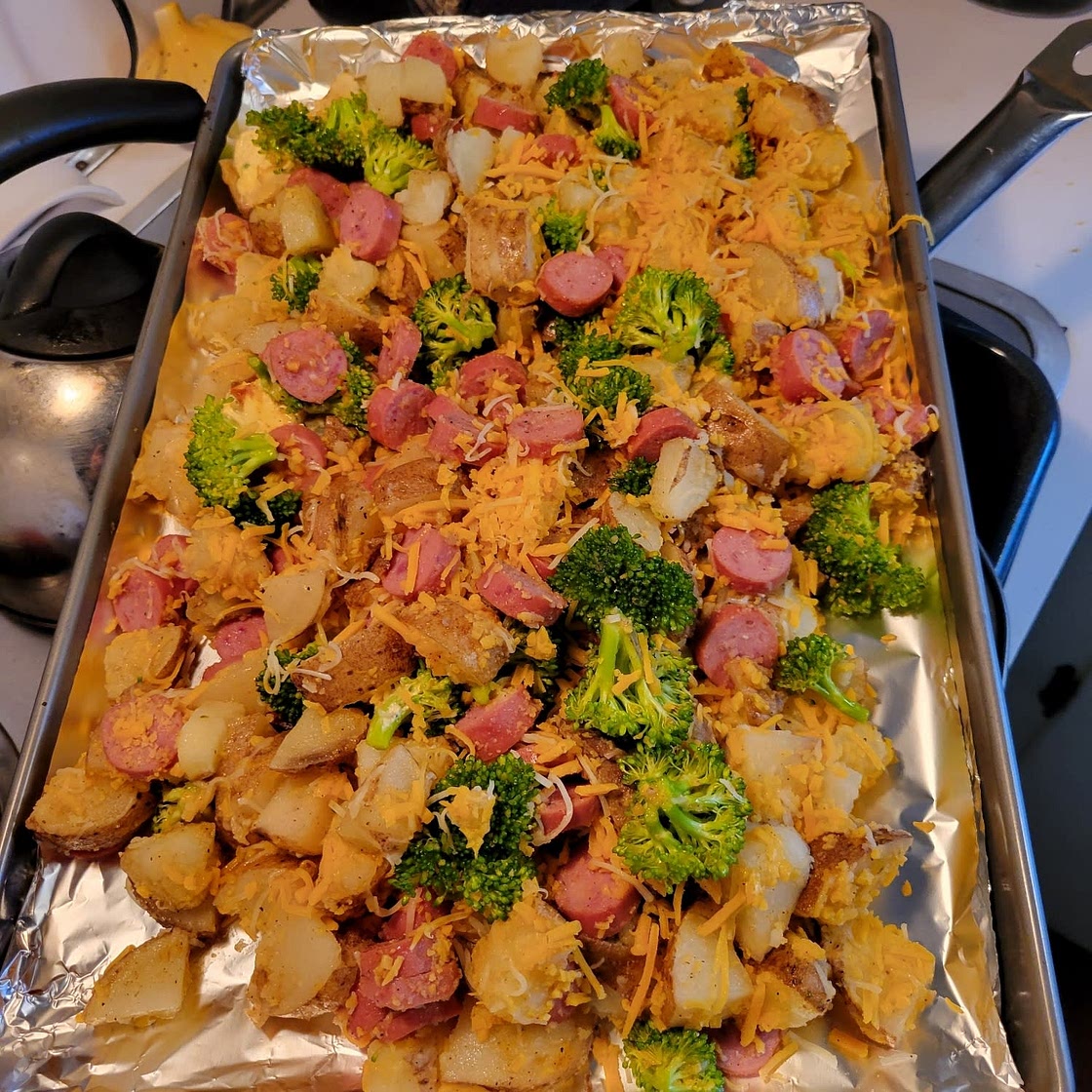 CHEESY POTATO & SMOKED SAUSAGE CASSEROLE