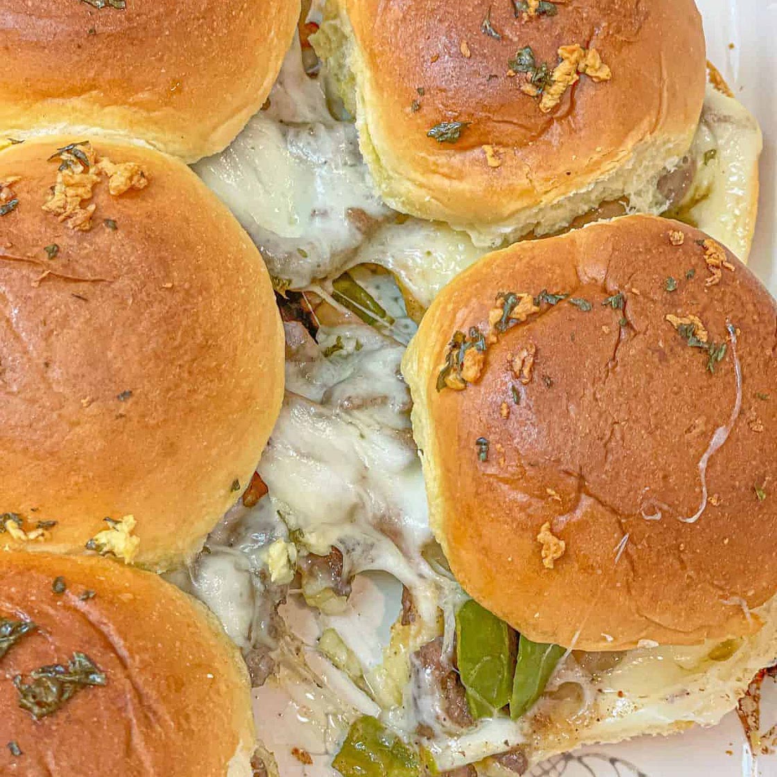 The Tastiest Philly Cheesesteak Sliders