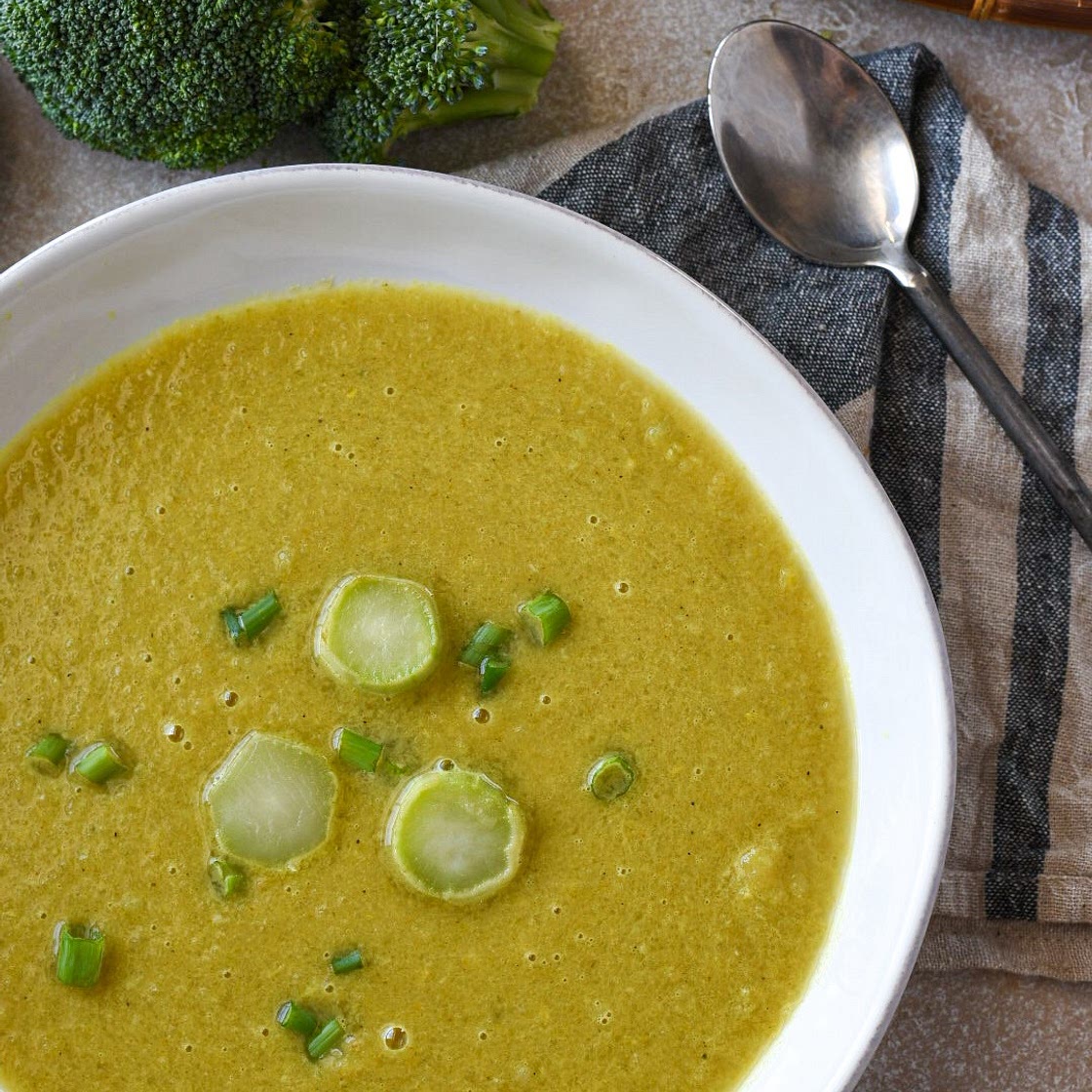 Curried Broccoli Stem Soup