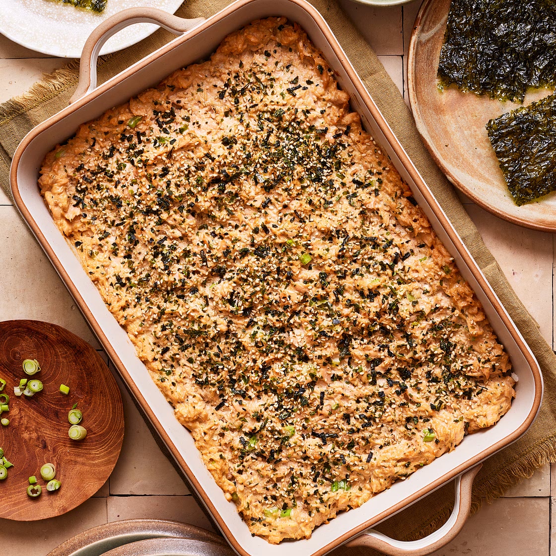 Easy Salmon Sushi Bake