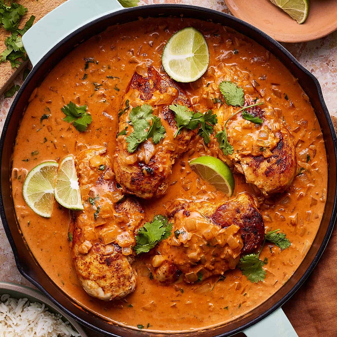 One Pan Saucy Coconut Chicken