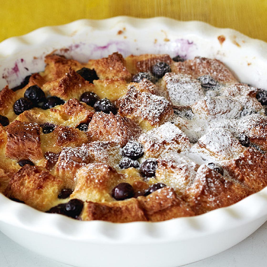 Blueberry and Lemon Bread Pudding