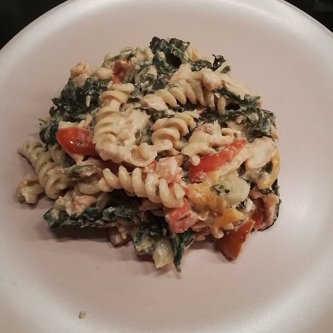 Ofenlachs mit Spinat & (veganem) Feta