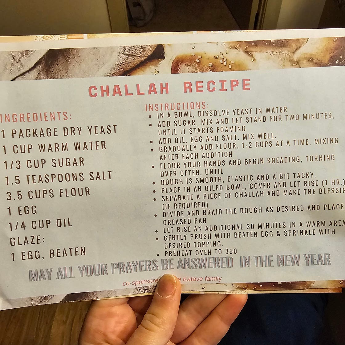 Challah (Chabad recipe)