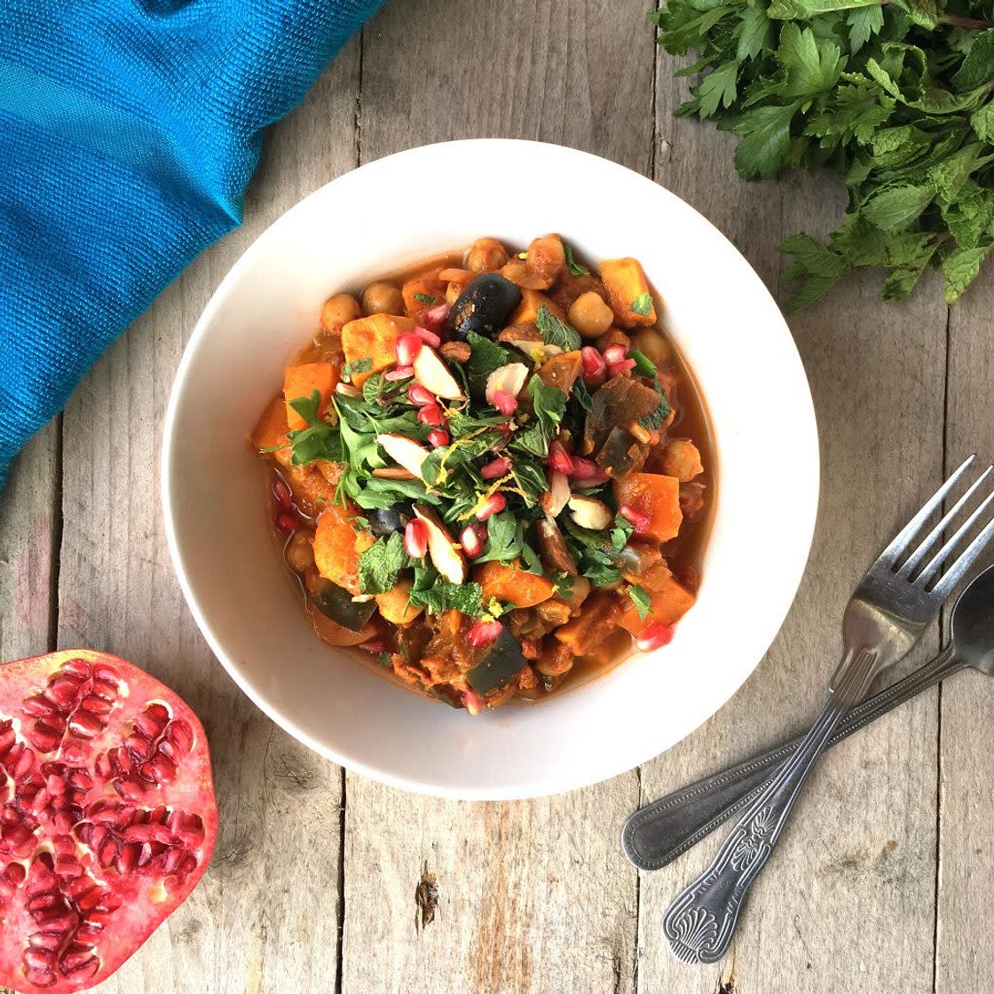 Moroccan Aubergine and Sweet Potato Stew