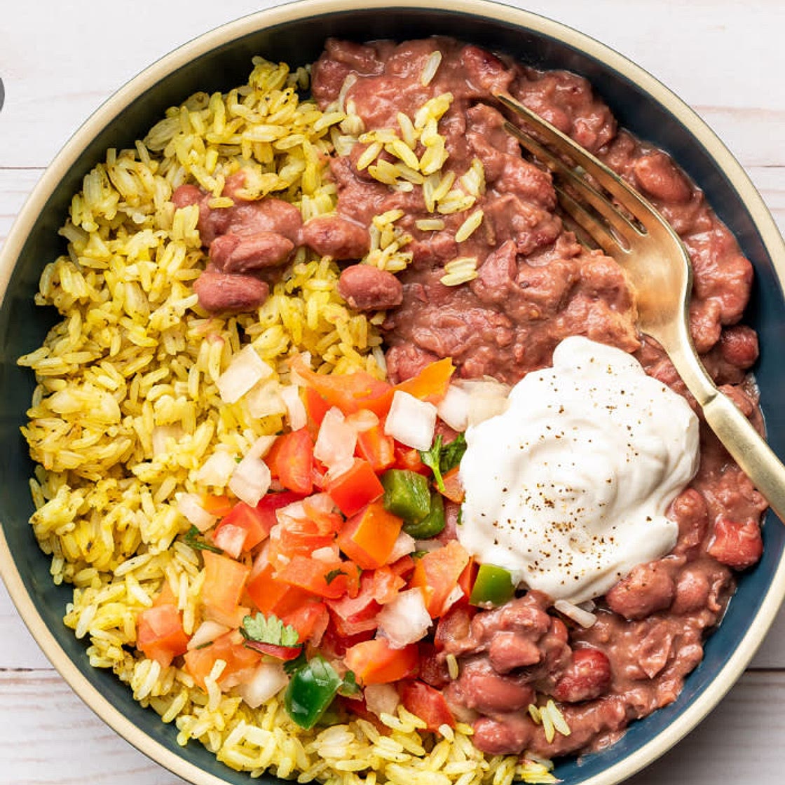 Refried Bean Salsa Bowl