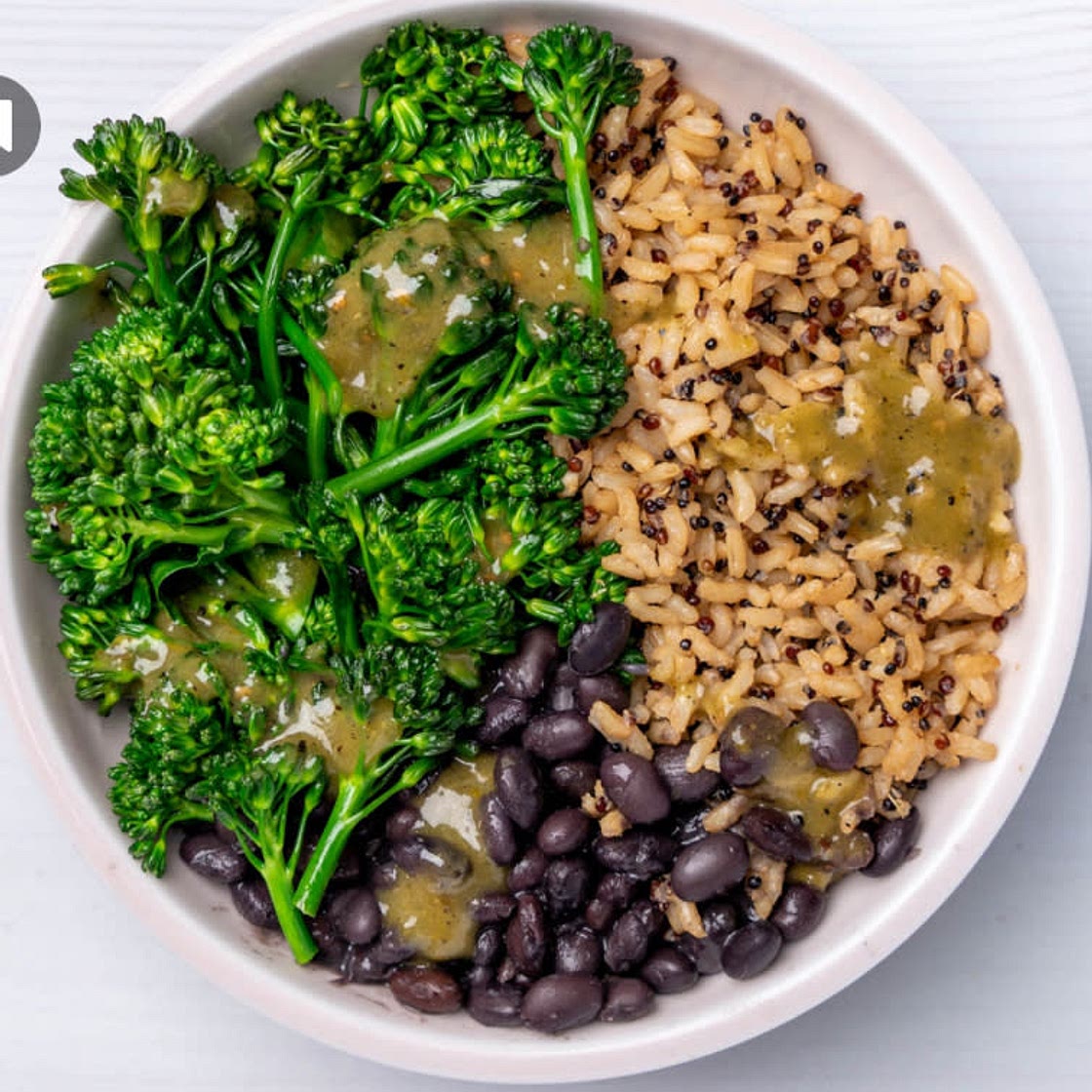 Baby Broccoli Black Bean Burrito Bowl