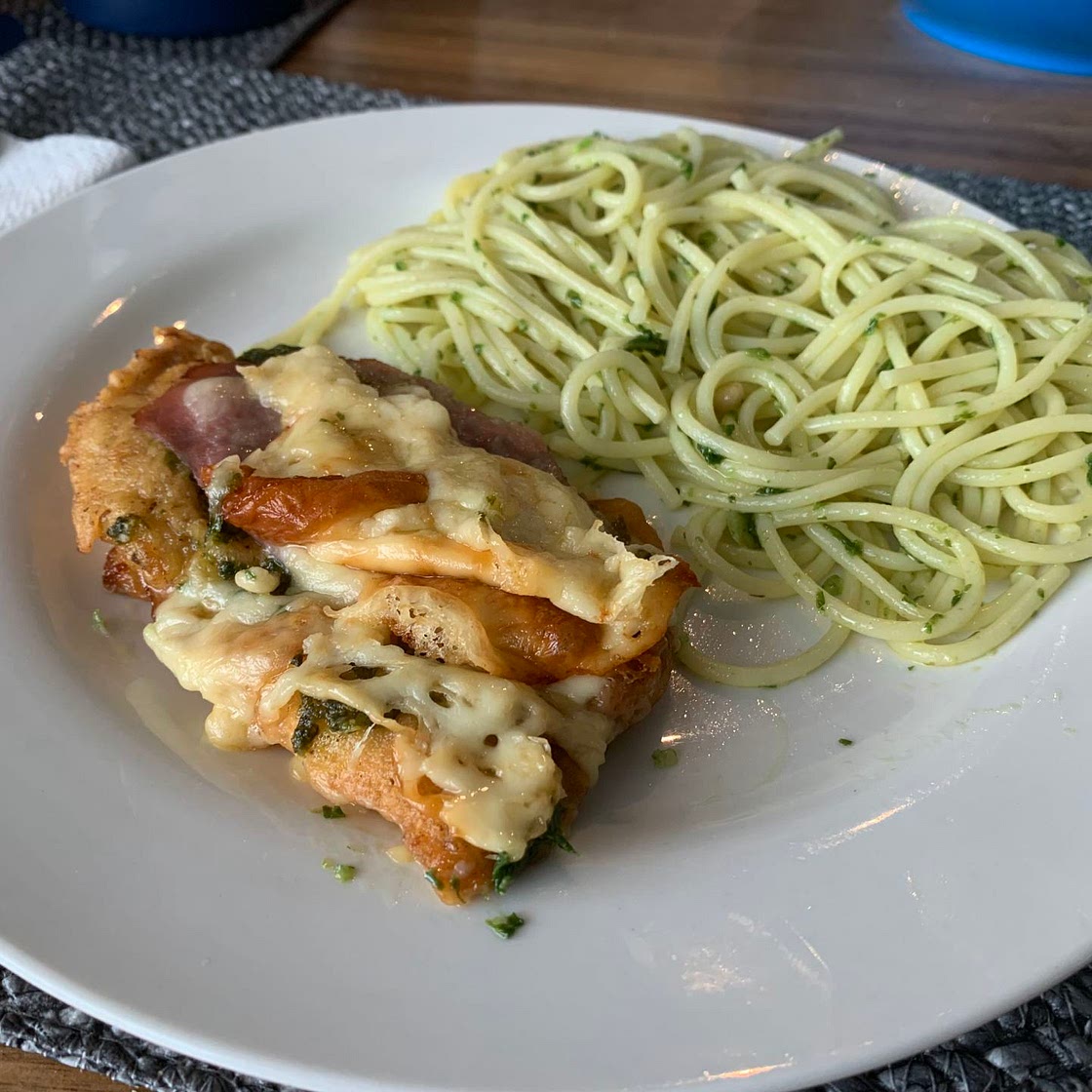 Nonna’s Chicken Parmesan & Pesto Spaghetti