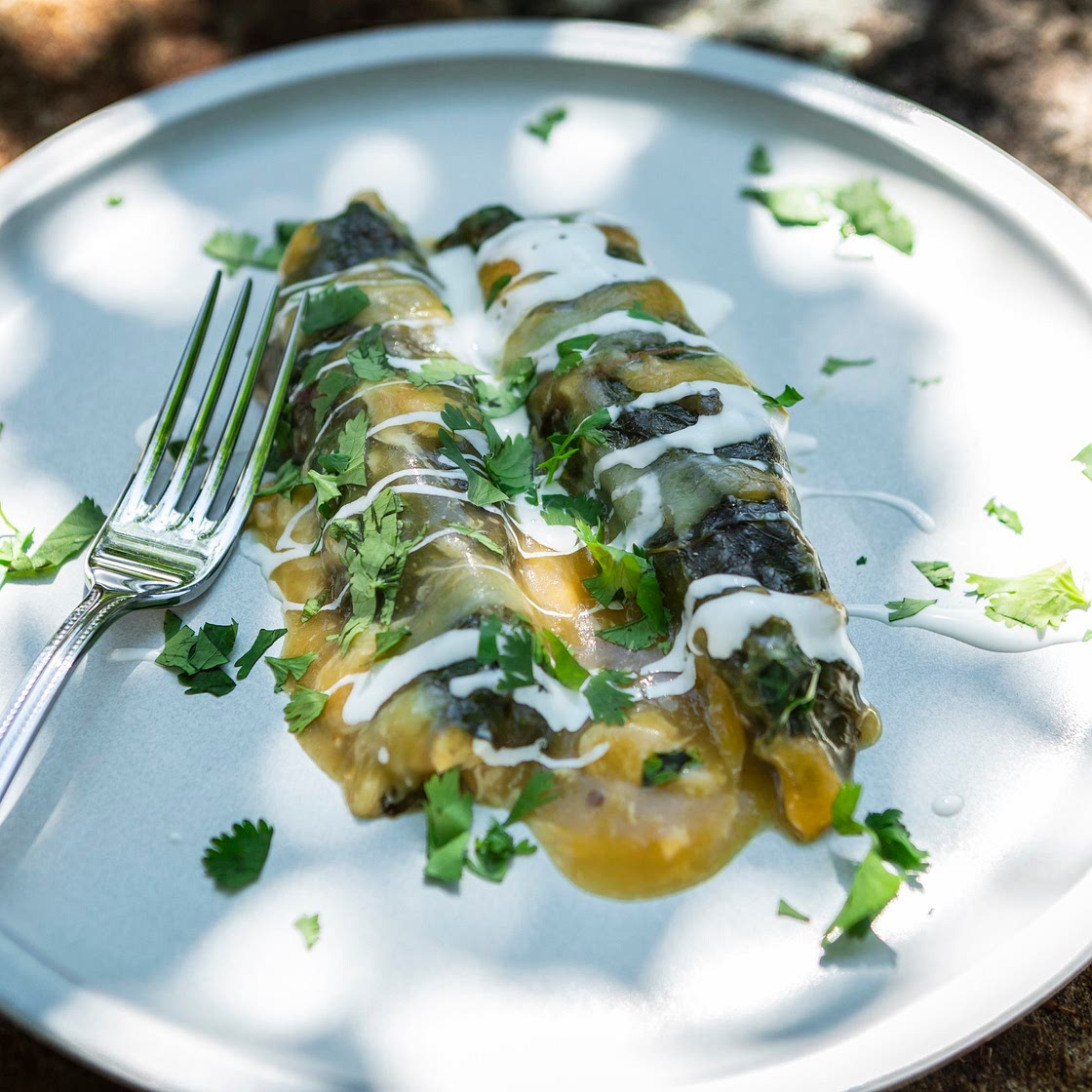 Chicken "enchiladas" with swiss chard — ANNIE STARKE