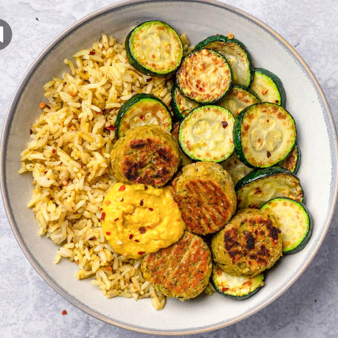 Coconut Curry Zucchini Falafel Bowl