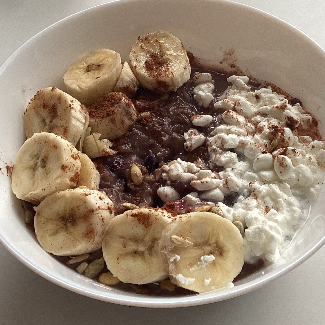 Rye porridge with cottage cheese 