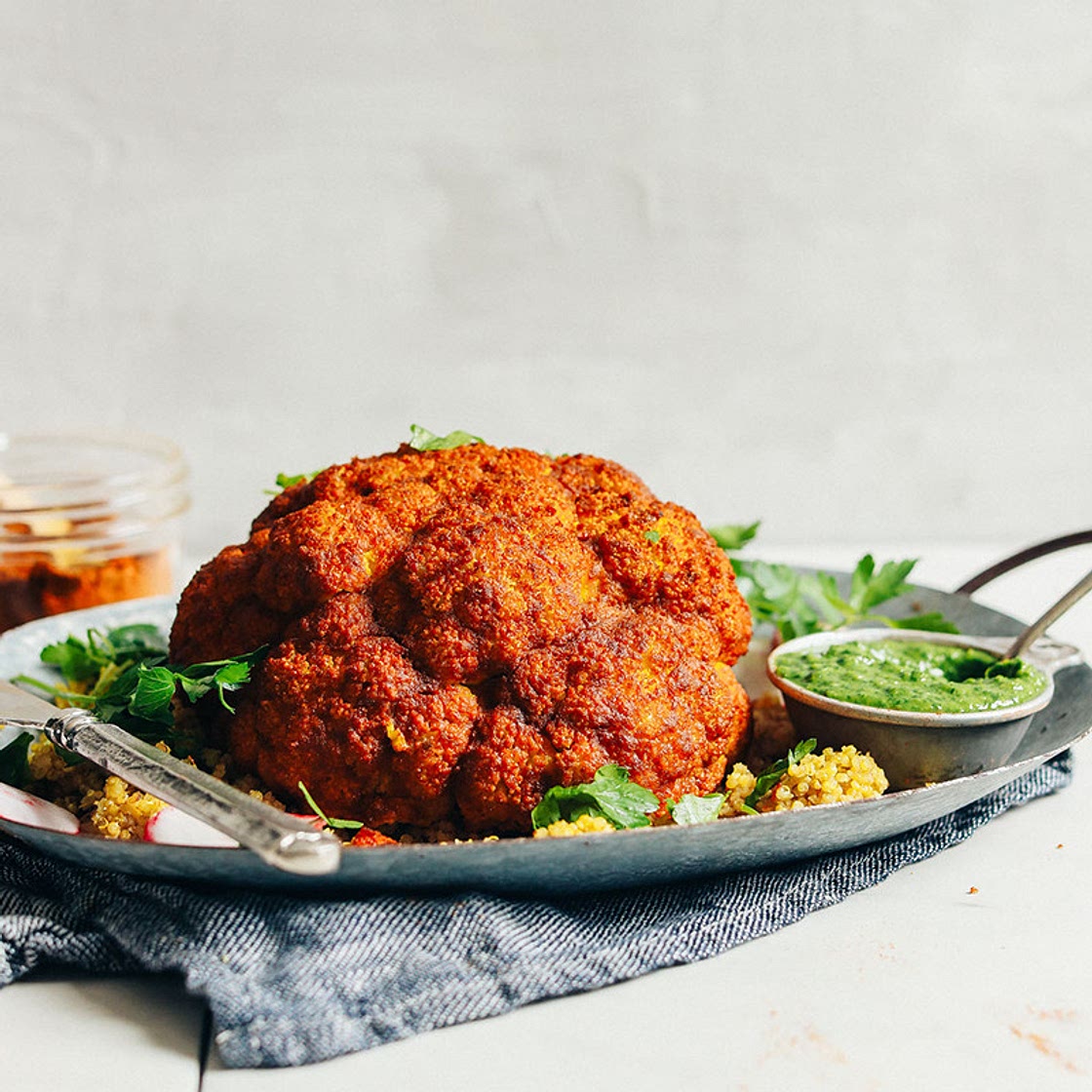 The Best Whole Roasted Cauliflower (5 Ingredients!)
