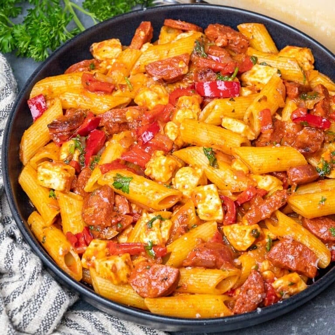 Chorizo & Halloumi Pasta