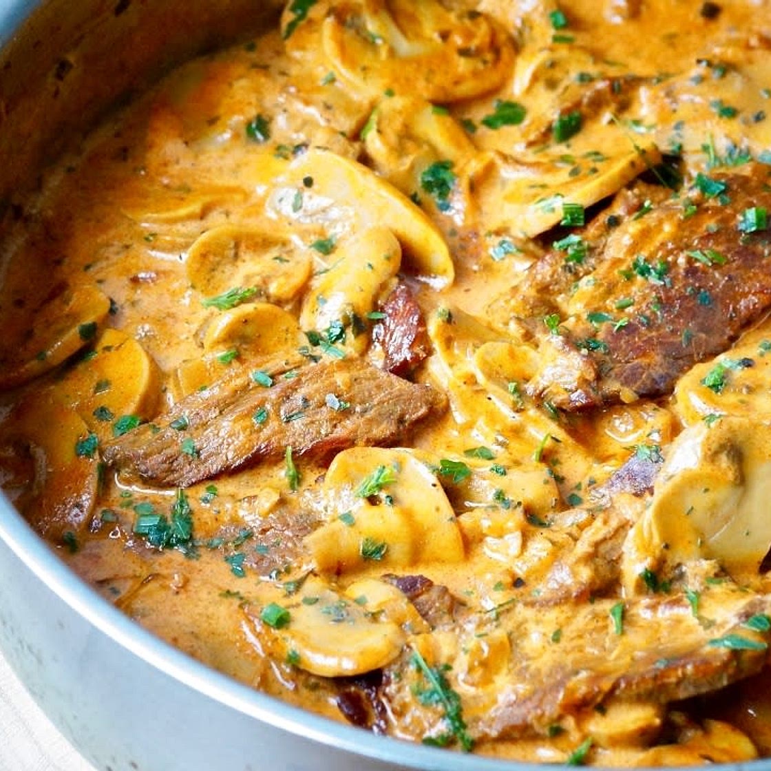 Bœuf stroganoff a la plancha