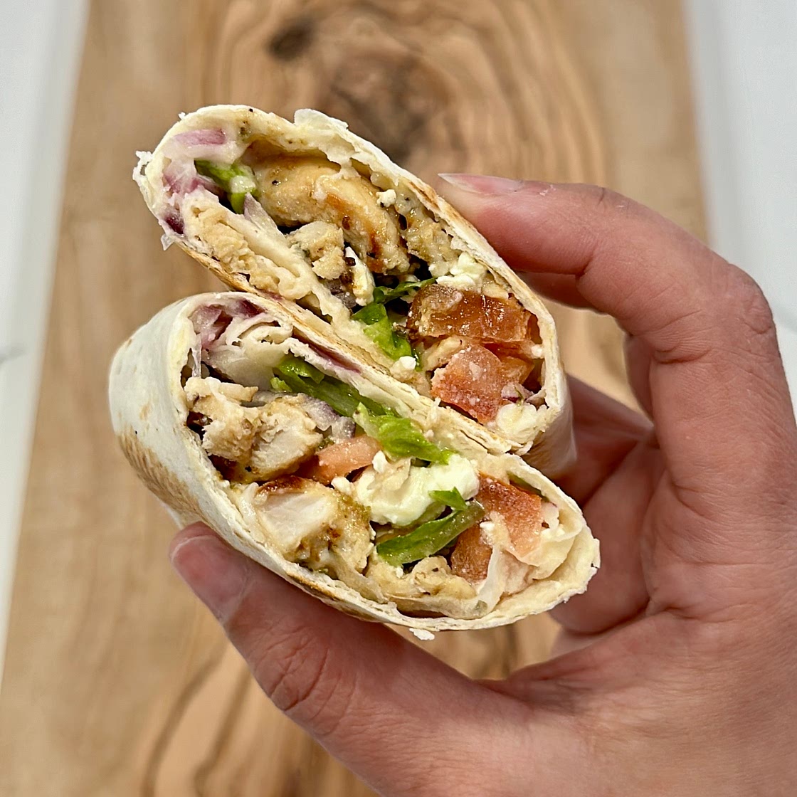 Greek chicken wraps 