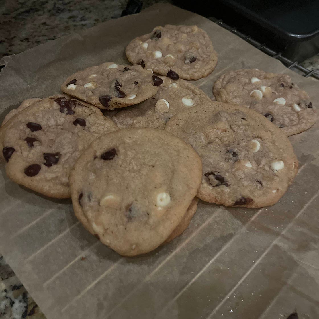 Choc chip cookies (white and dark)