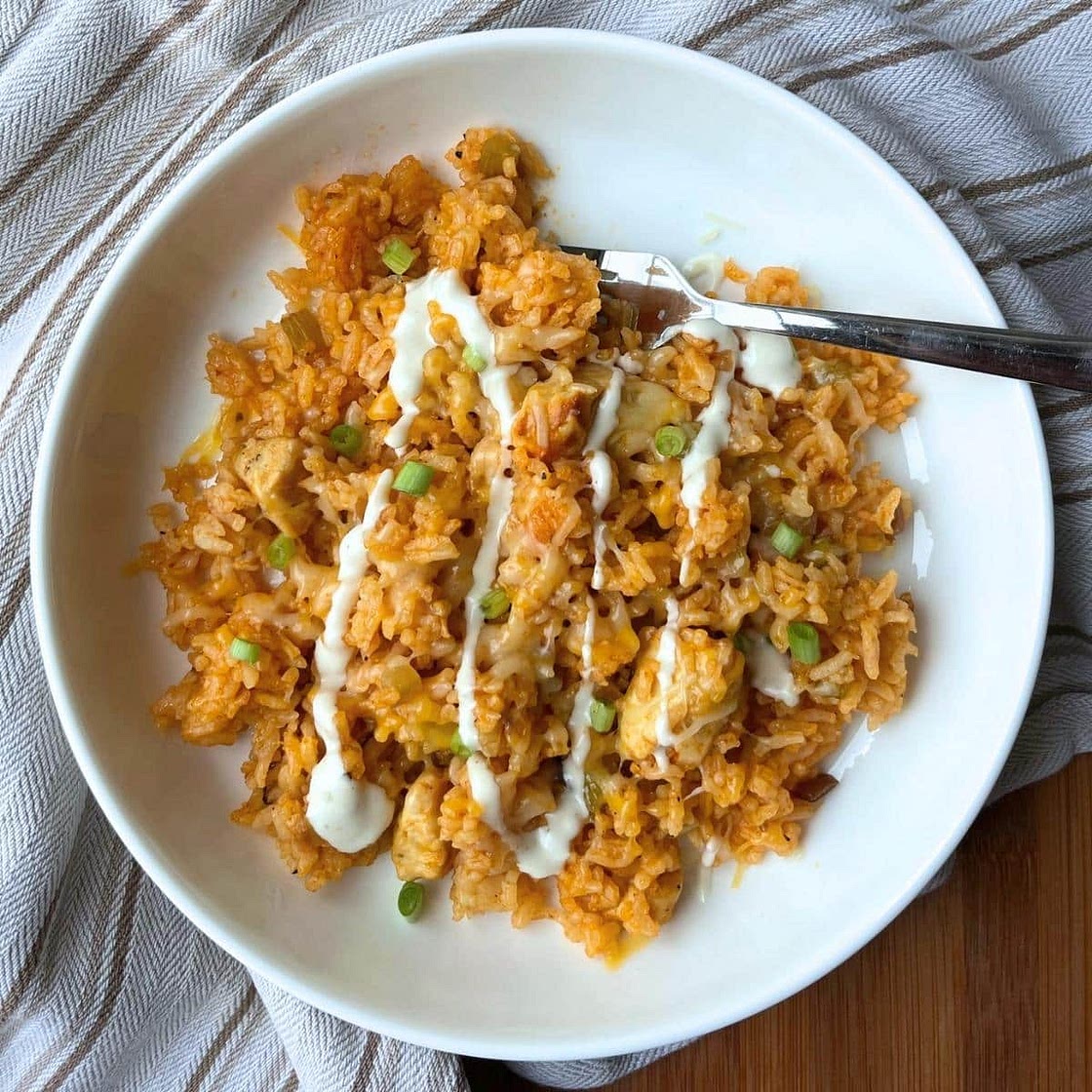 One Pot Buffalo Chicken Rice