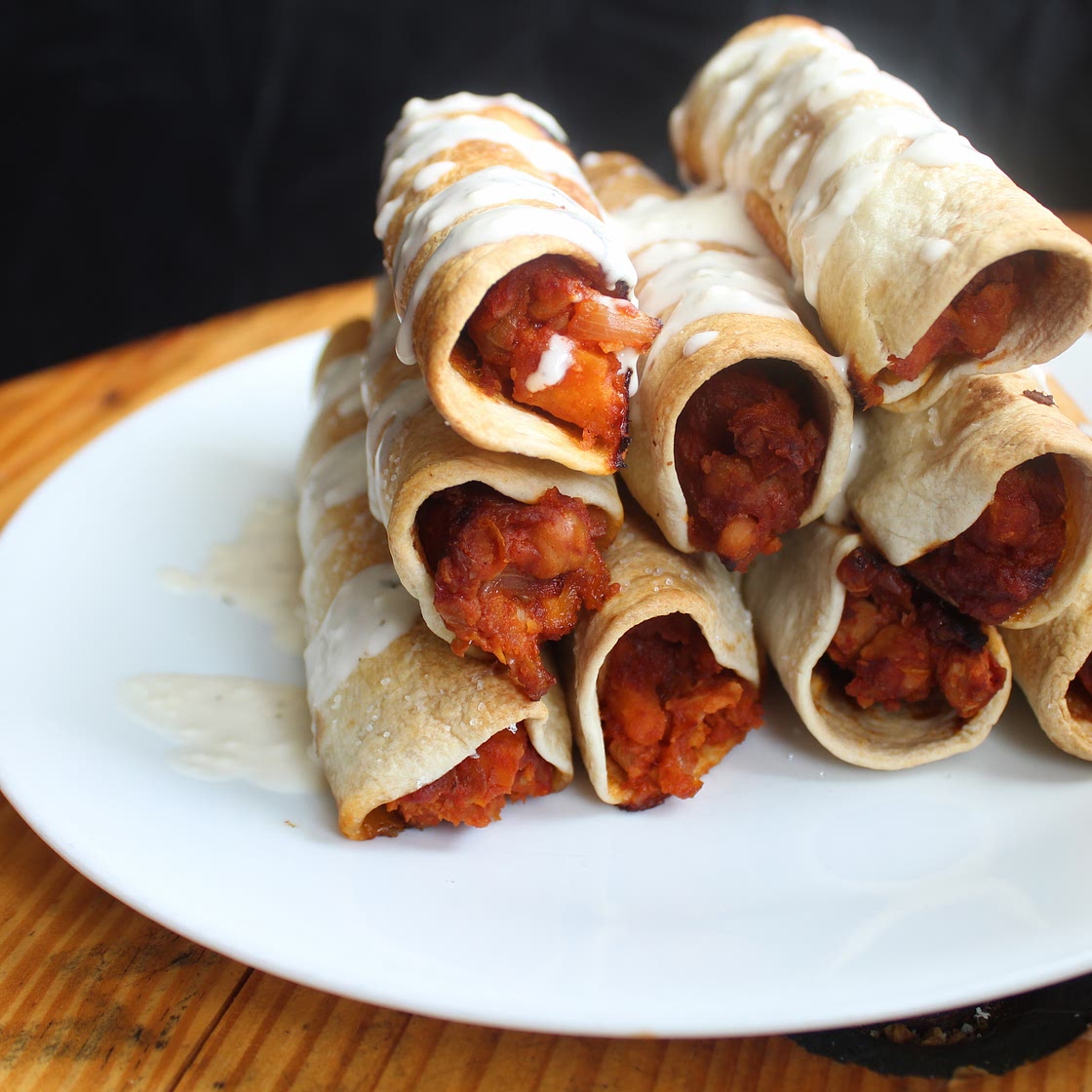 Buffalo Chickpea Taquitos