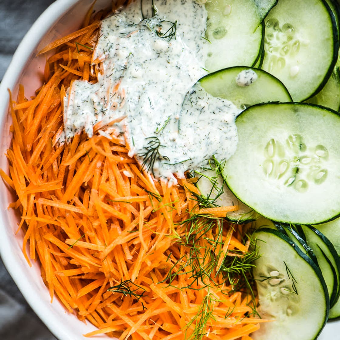 Salade concombres et carottes