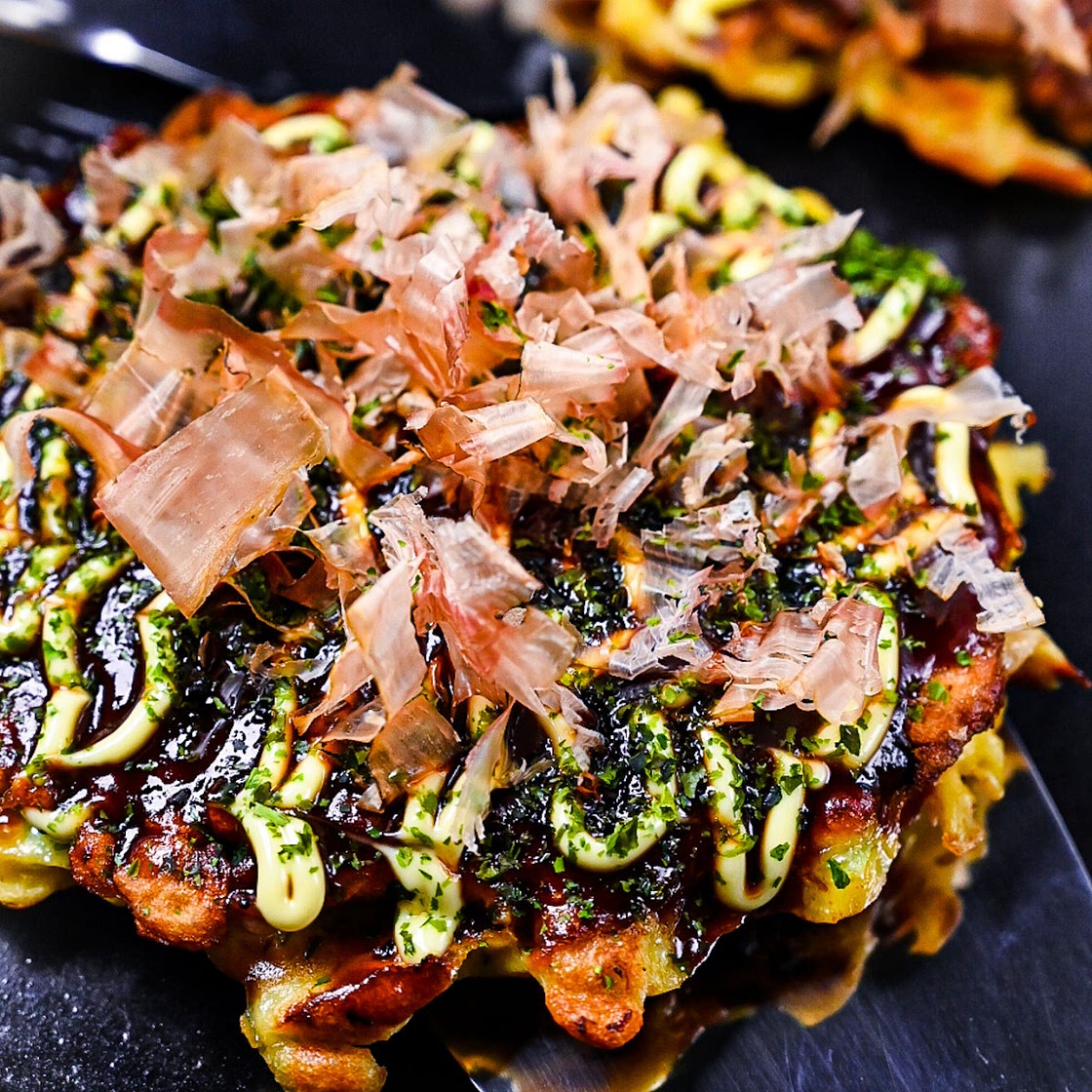 Authentic Osaka Style Okonomiyaki (Japanese Savory Pancake)