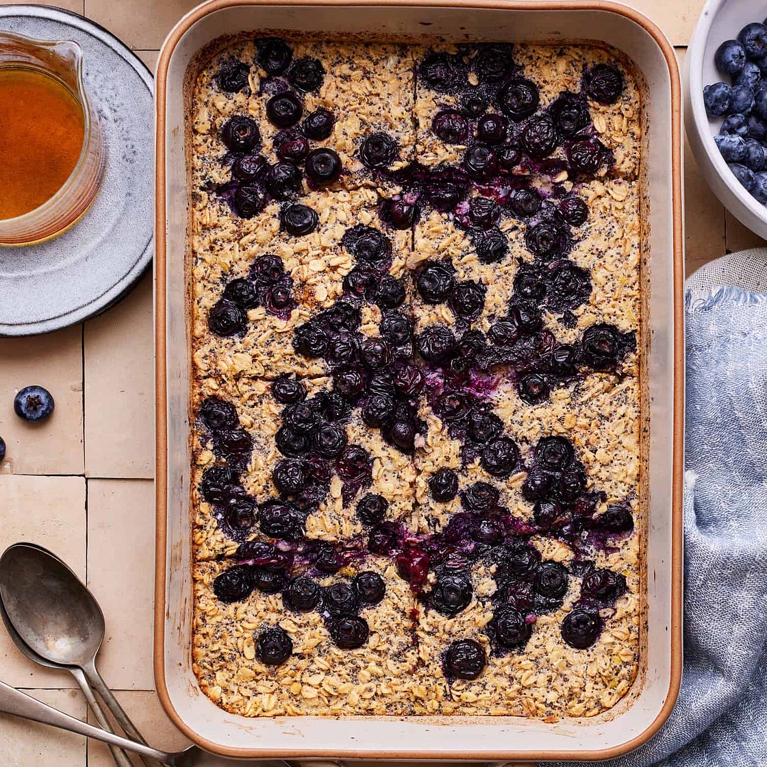Easy Lemon Blueberry Baked Oatmeal